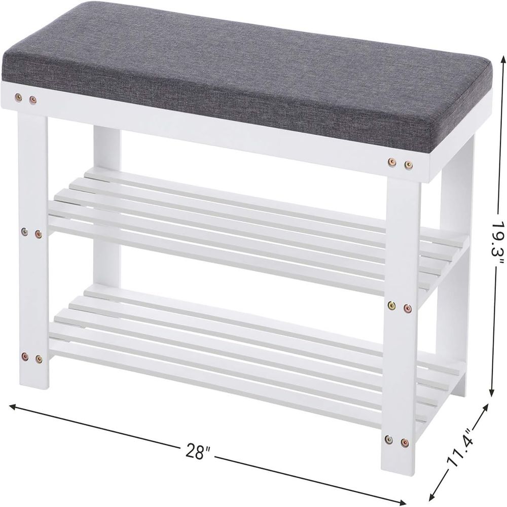 SONGMICS Bamboo Shoe Bench 