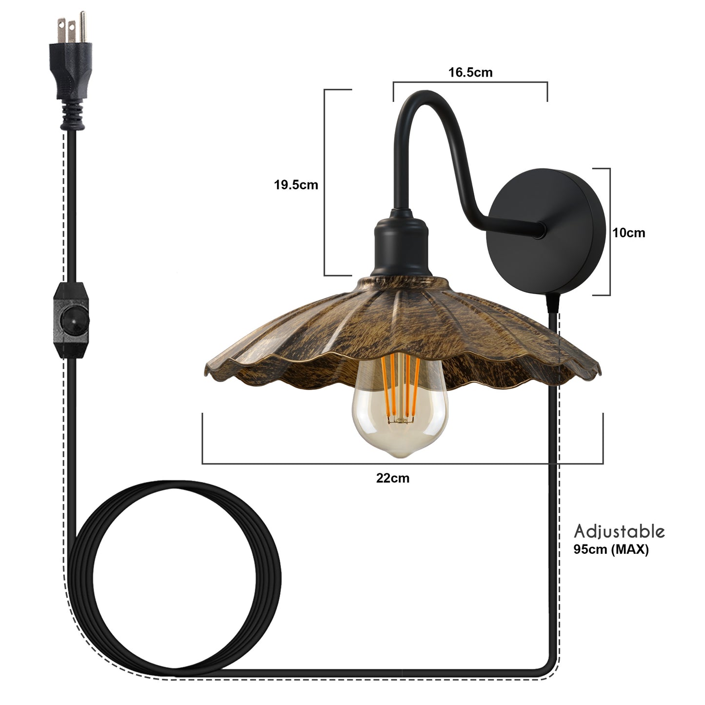 Wall Scone Lighting Dimmer Switch~1754