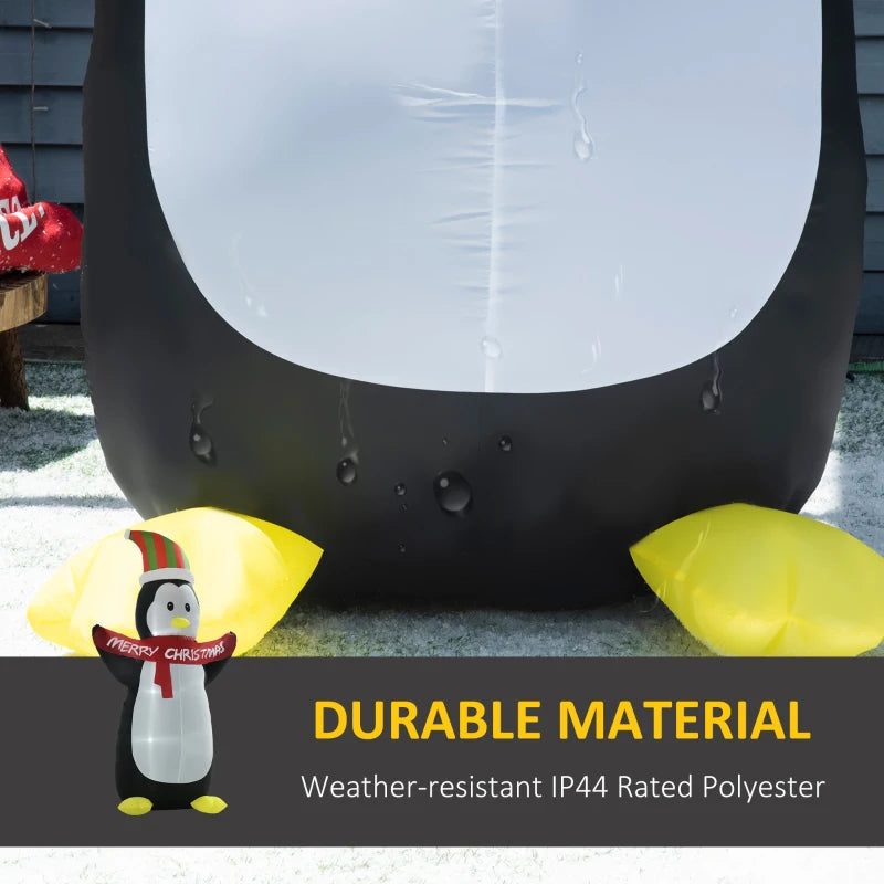 HOMCOM 8FT Inflatable Christmas Penguin, LED Lighted Blow Up Holiday Decoration for Indoor & Outdoor Yard Display 