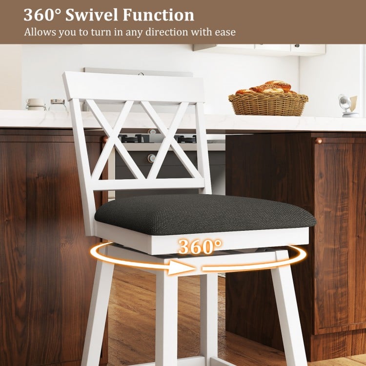 24 Inch Counter Height Barstools with Backrest and Upholstered Seat Cushion for Kitchen Dining Room-24 Inch