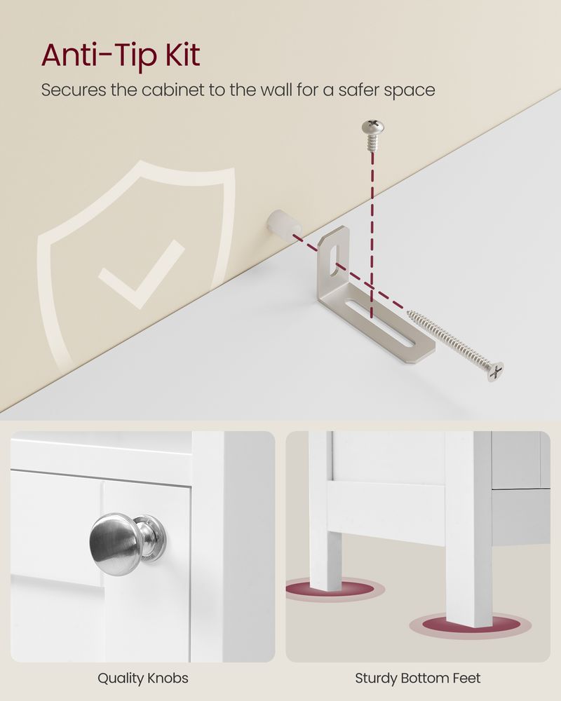 VASAGLE Tall Bathroom Cabinet with Lights 