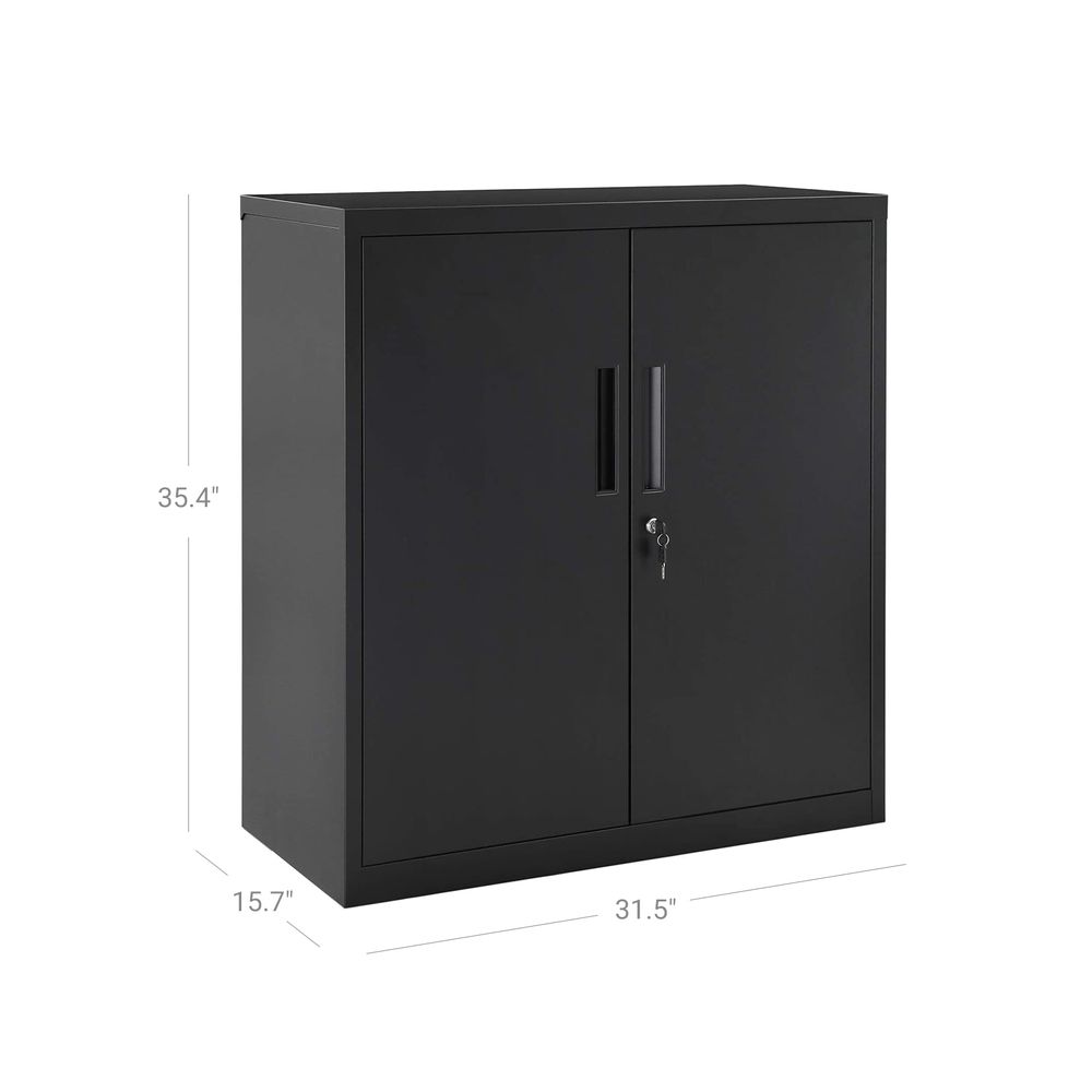 SONGMICS Metal Storage Cabinet with Doors and Shelves 