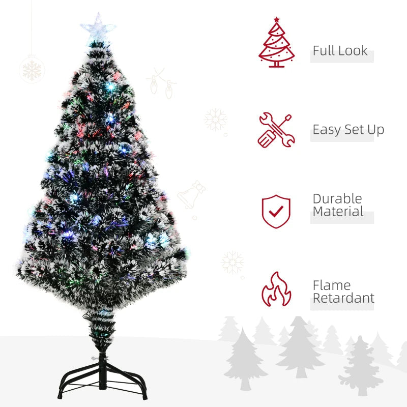 HOMCOM Pre-Lit LED Optical Fiber Christmas Tree with Stand 