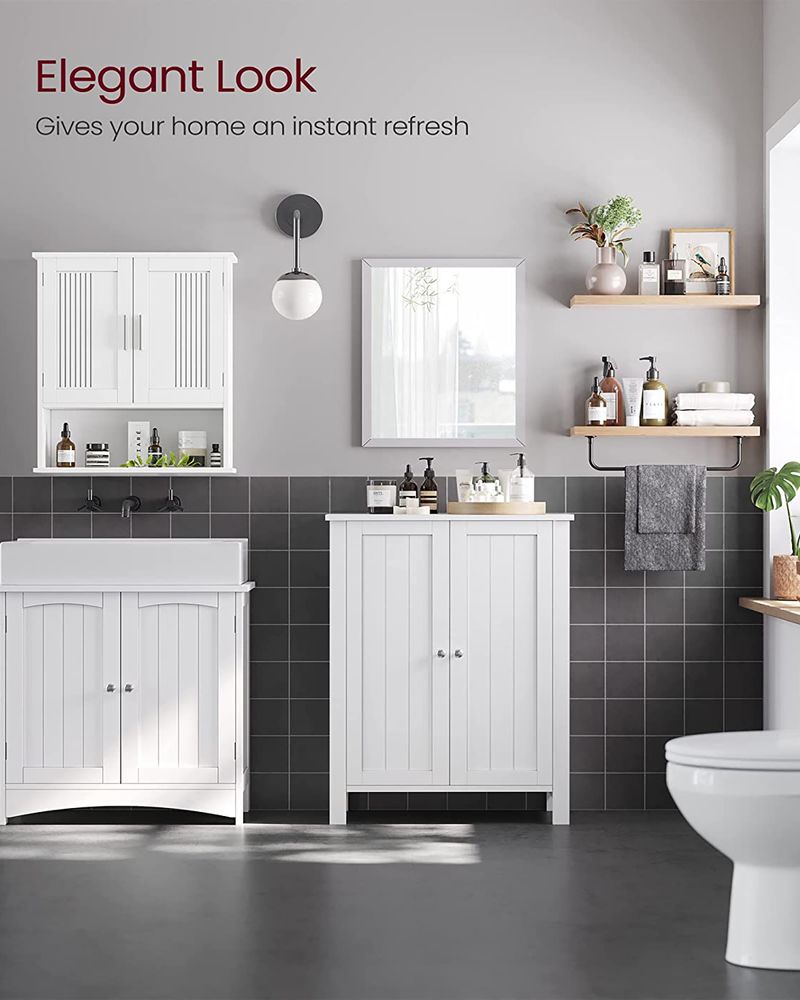 VASAGLE Bathroom Storage Unit with 2 Adjustable Shelves 