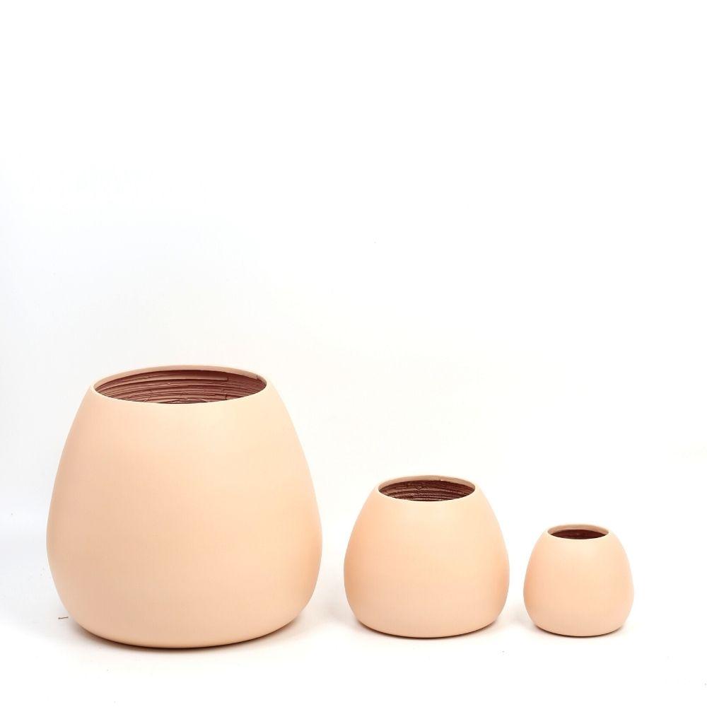 Margo - Peach Bamboo Floor Planter 