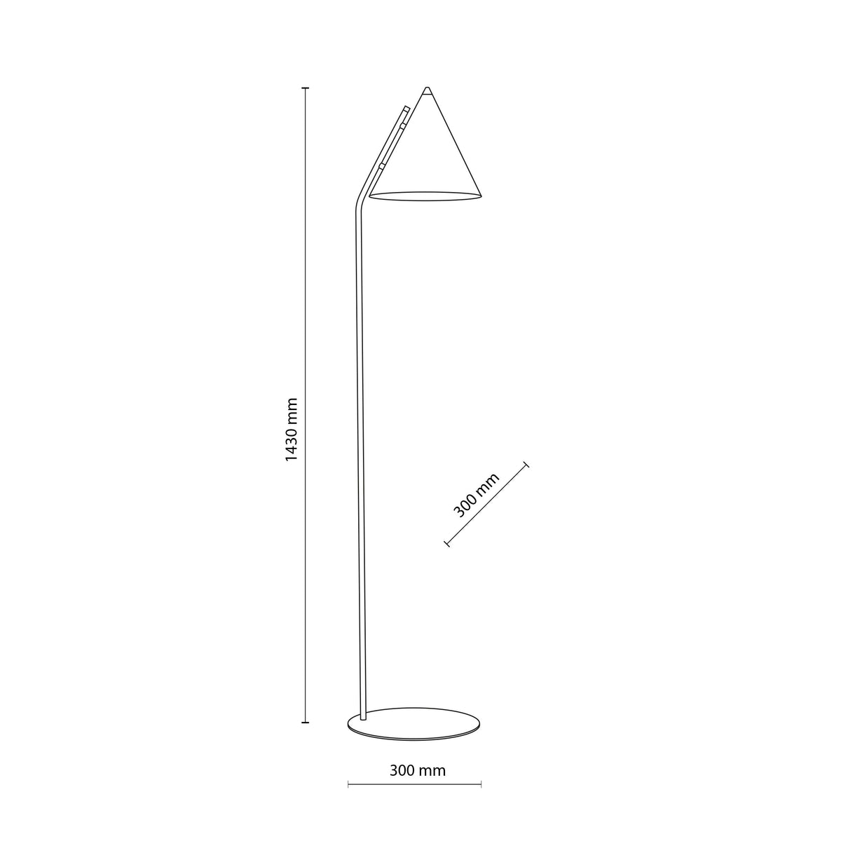 CONO Black Modern Minimalist Floor Lamp  (Clearance)