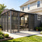 AECOJOY 10x10 Sunroom & 6x10 Storage Shed Combo with Sliding Screen Door