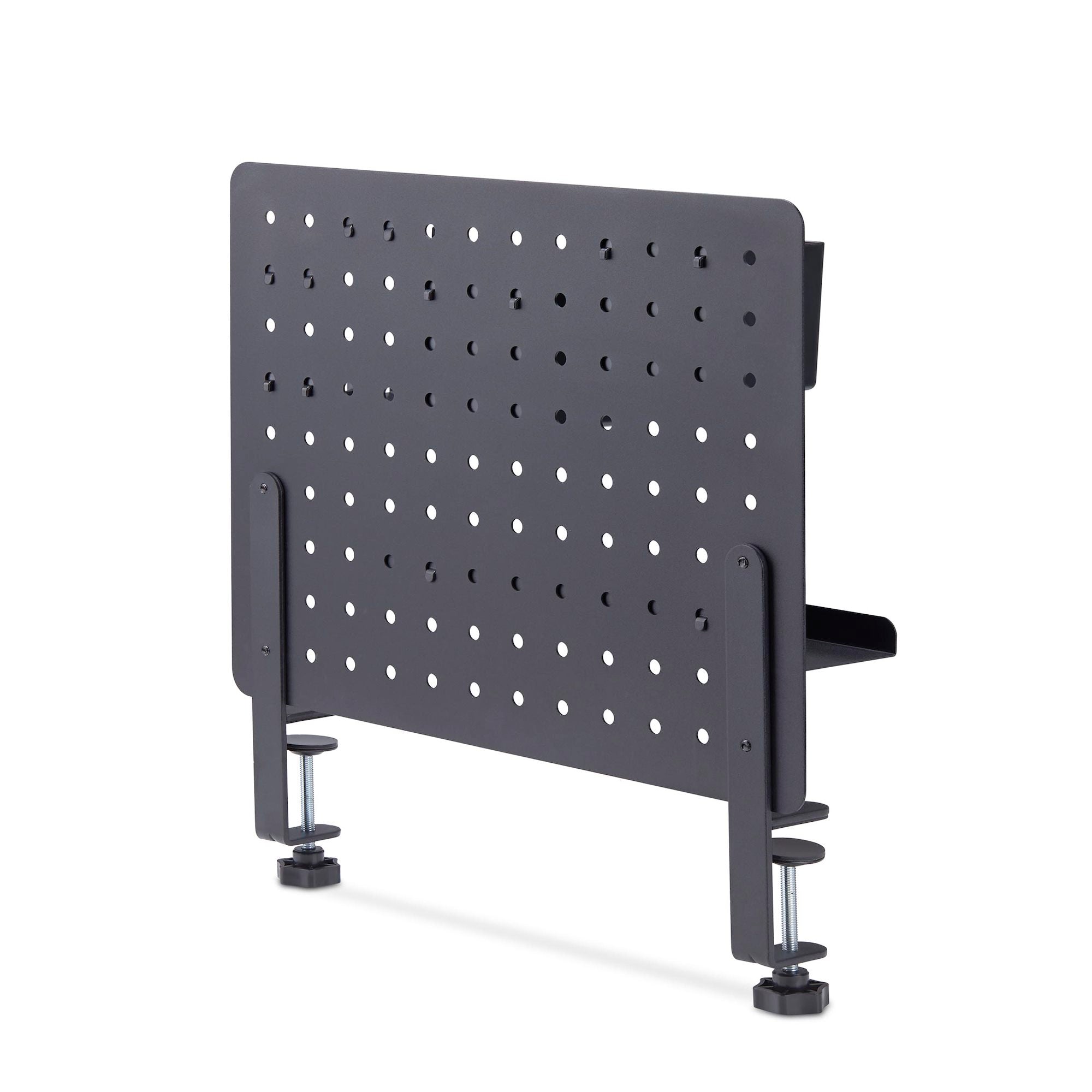 Clamp-On Pegboard with Accessories, 16.5 x 12.5in (42 x 32cm), Steel Pegboard, Desktop Storage Organizer, Desk Mount Peg Board, Black 