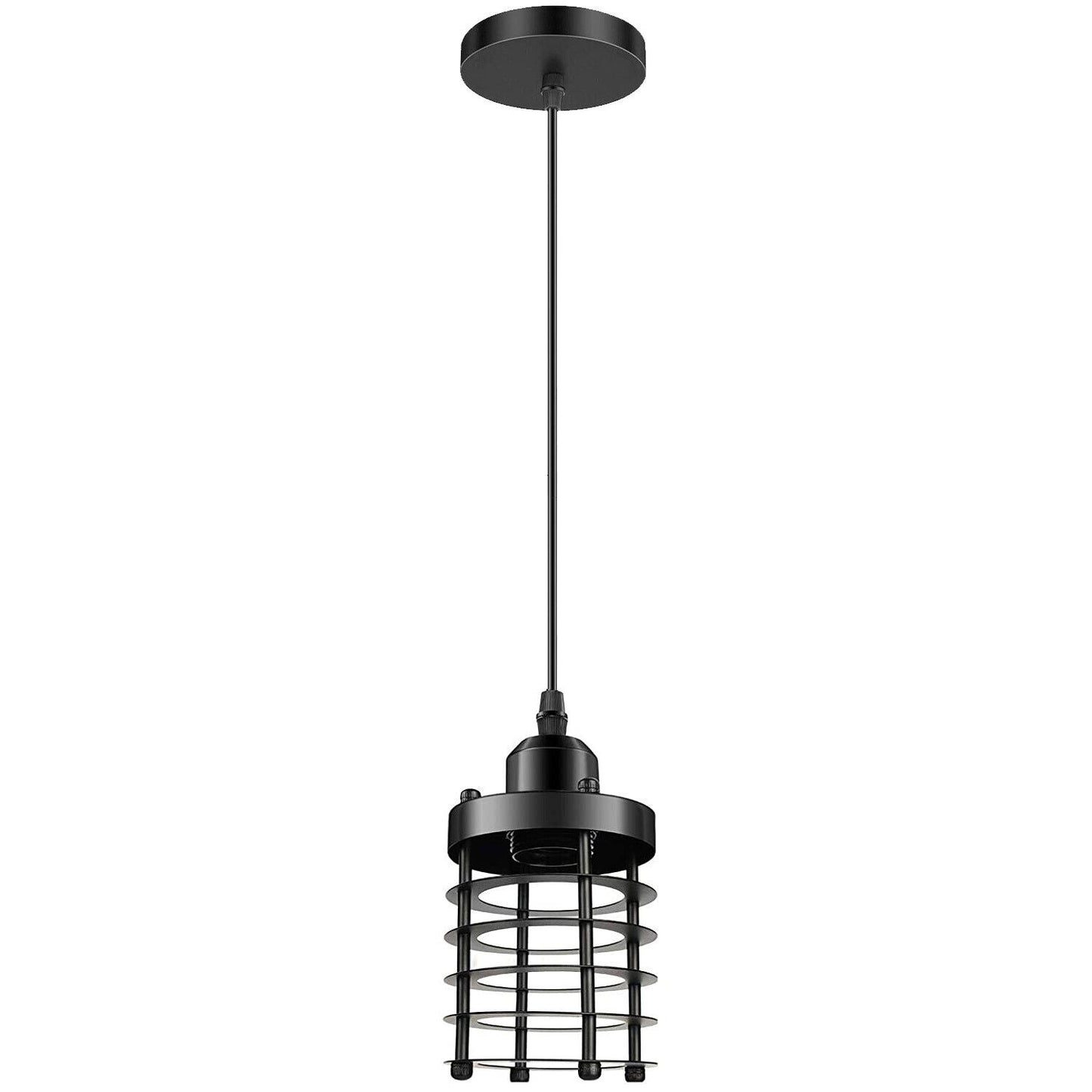 Round Cage Metal Pendant light in Black~1576