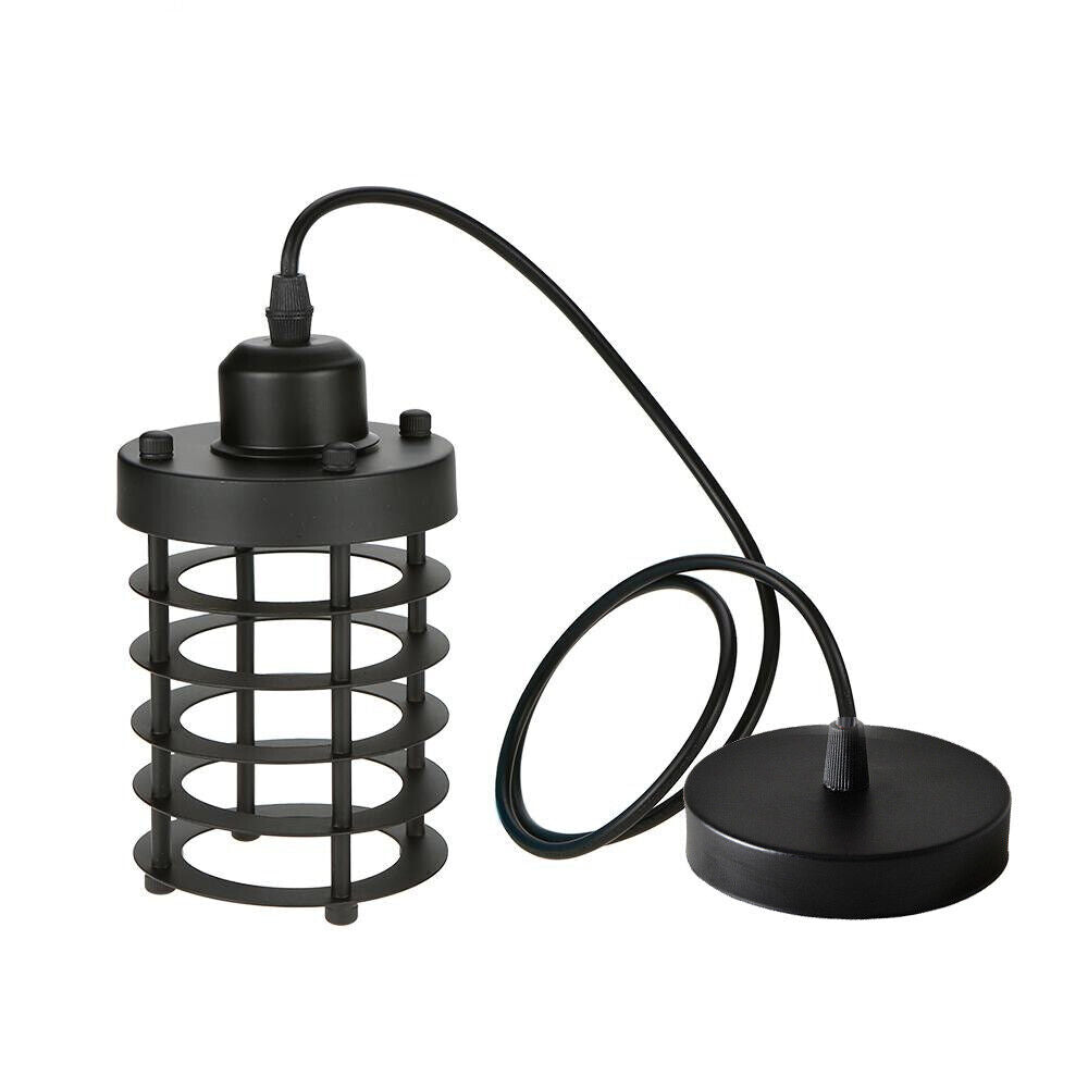 Round Cage Metal Pendant light in Black~1576