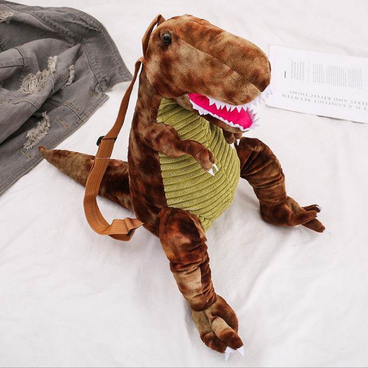 3D Dinosaur Kids Backpack – Cute Cartoon Plush Bag 