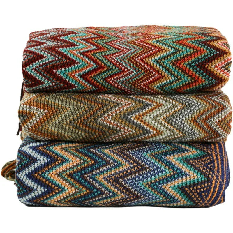 Bohemian Sofa Blanket Cross Border Knitting Blanket Office Nap Blanket Air Conditioning Blanket 