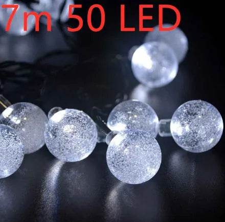 Crystal solar power of the led lamp string lights christmas lights solar garden outdoor decoration for christmas 