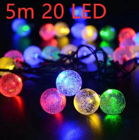 Crystal solar power of the led lamp string lights christmas lights solar garden outdoor decoration for christmas 