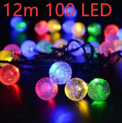 Crystal solar power of the led lamp string lights christmas lights solar garden outdoor decoration for christmas 
