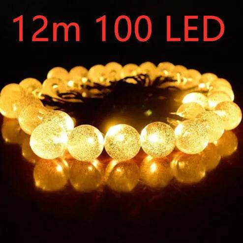 Crystal solar power of the led lamp string lights christmas lights solar garden outdoor decoration for christmas 