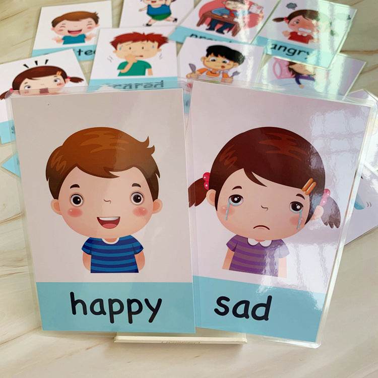 14 pcs Kids Learning Emotions Cognitive Flash Cards 