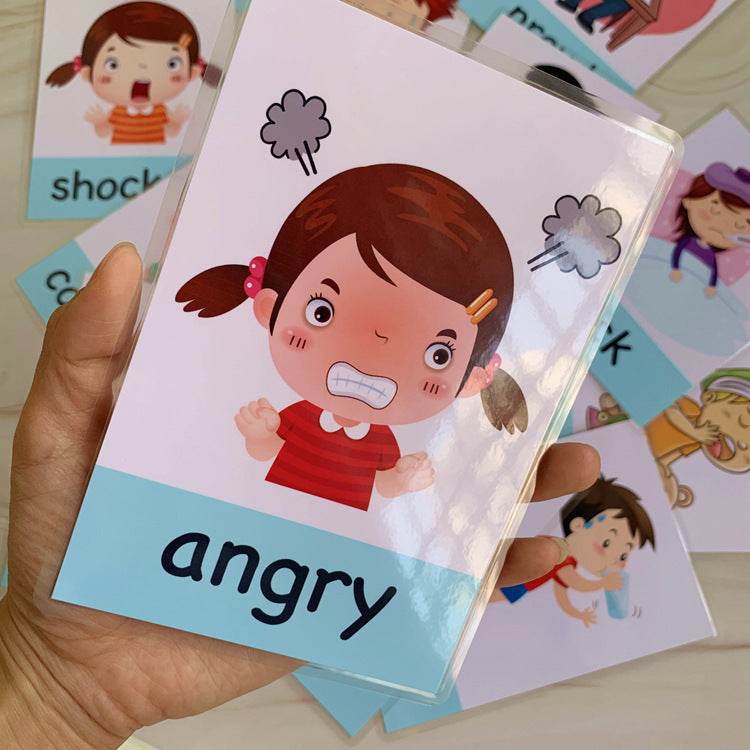 14 pcs Kids Learning Emotions Cognitive Flash Cards 