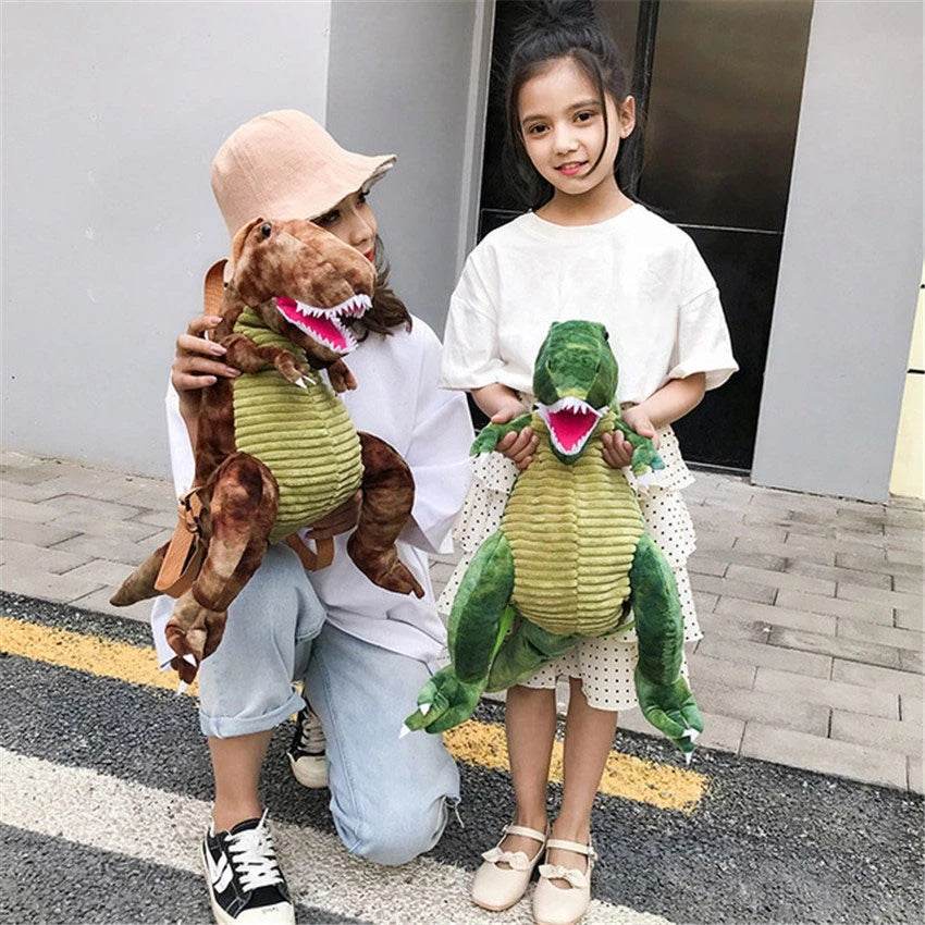 3D Dinosaur Kids Backpack – Cute Cartoon Plush Bag 