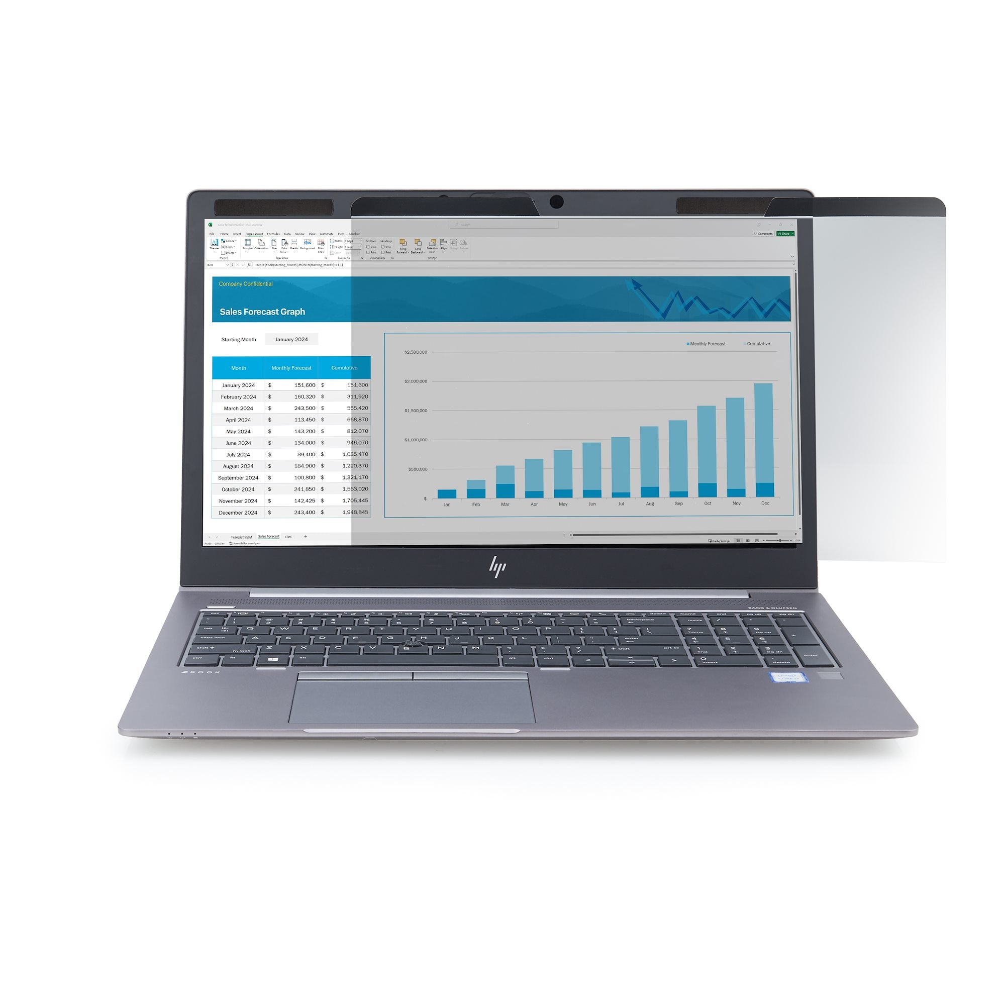 Magnetic Privacy Screen For 16-Inch 16:10 Laptop, Reversible Filter, Computer Screen Protector, View Angle 60 deg (+/- 30 deg), TAA, Blue Light Shield 