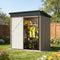 Yodolla 5' x 3' Outdoor Metal Storage Shed with Waterproof Floor Base – Compact Garden Tool Shed