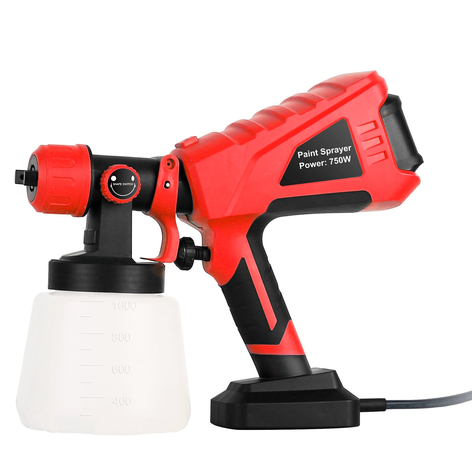 750W Electric Paint Sprayer Handheld HVLP Spray Painter Painting Spray Gun For Fences Brick Walls w/ 3 Spray Patterns 1000ML Detachable Cup 