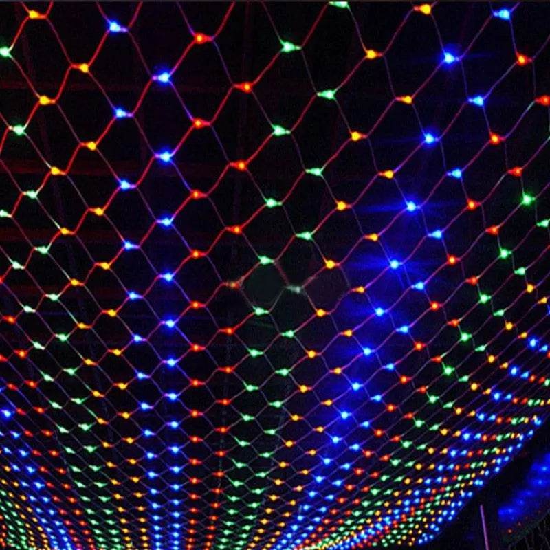 Christmas led lights string lights outdoor waterproof fishnet lights full of stars paved holiday lights wedding ins decorative lights 