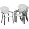Set of 4 Patio Rattan Stackable Dining Chair with  Armrest for Garden-White