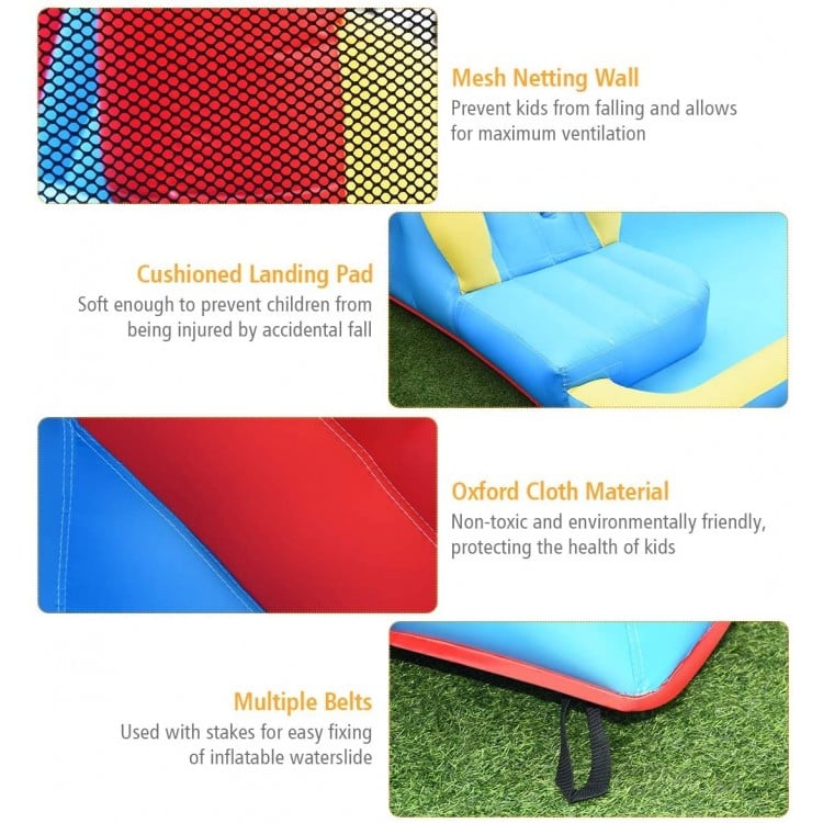 Inflatable Water Slide Bounce House with Water Cannon and 950W Blower