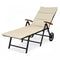 Outdoor Chaise Lounge Chair Rattan Lounger Recliner Chair-Beige