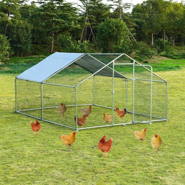Large Walk in Shade Cage Chicken Coop with Roof Cover-M