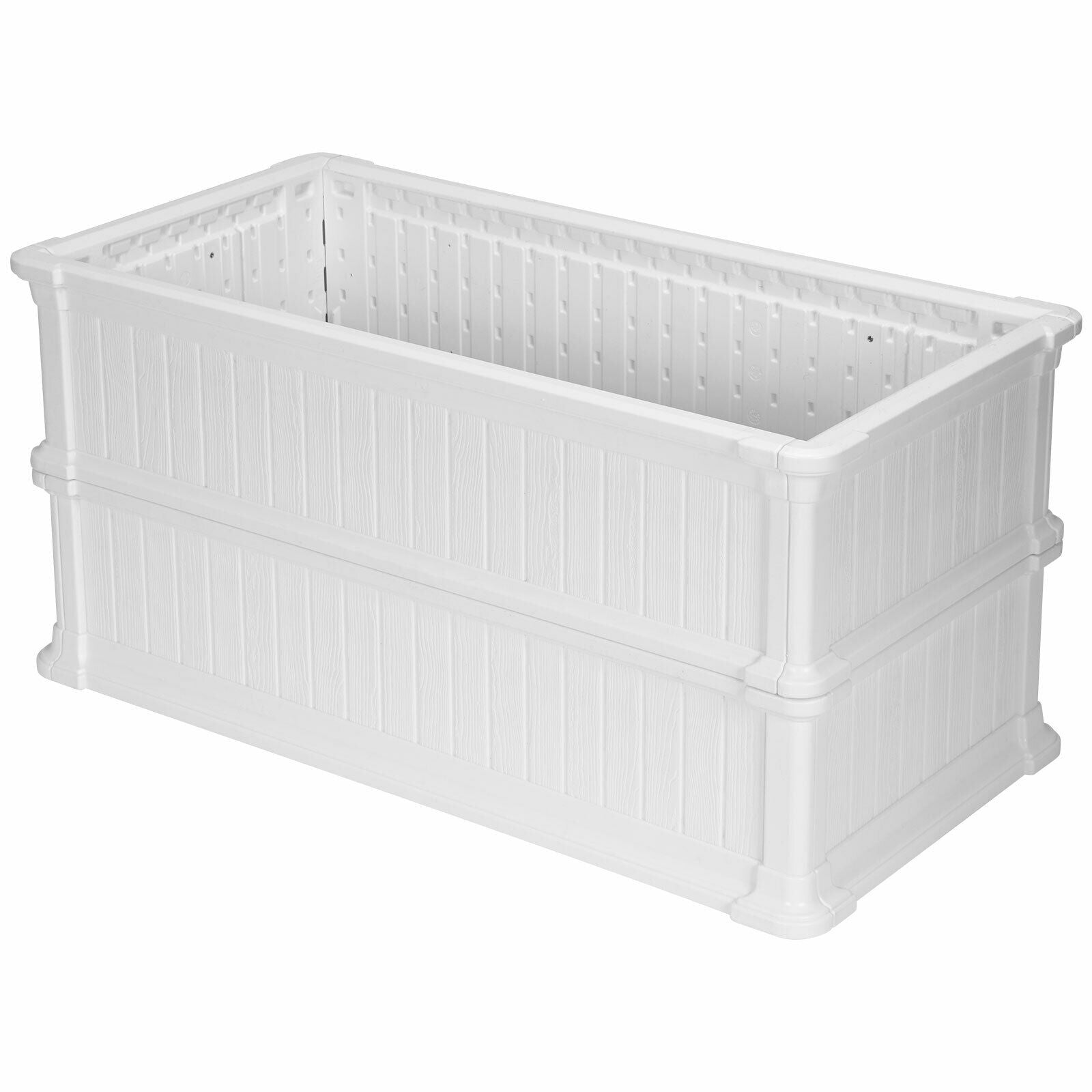 2 PCS Raised Garden Rectangle Plant Box-White