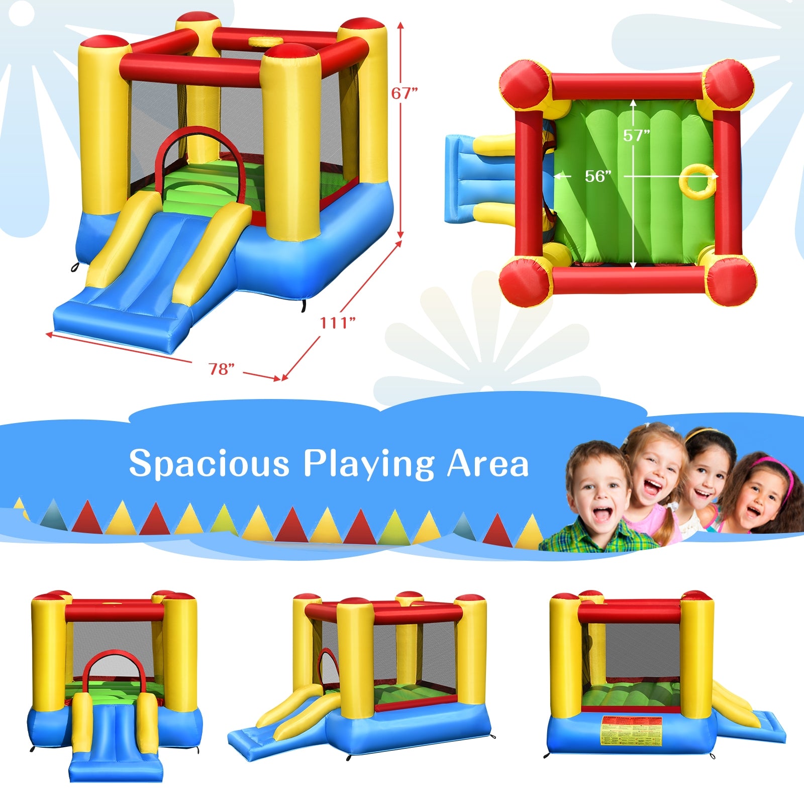 Kids Inflatable Jumping Bounce House without Blower