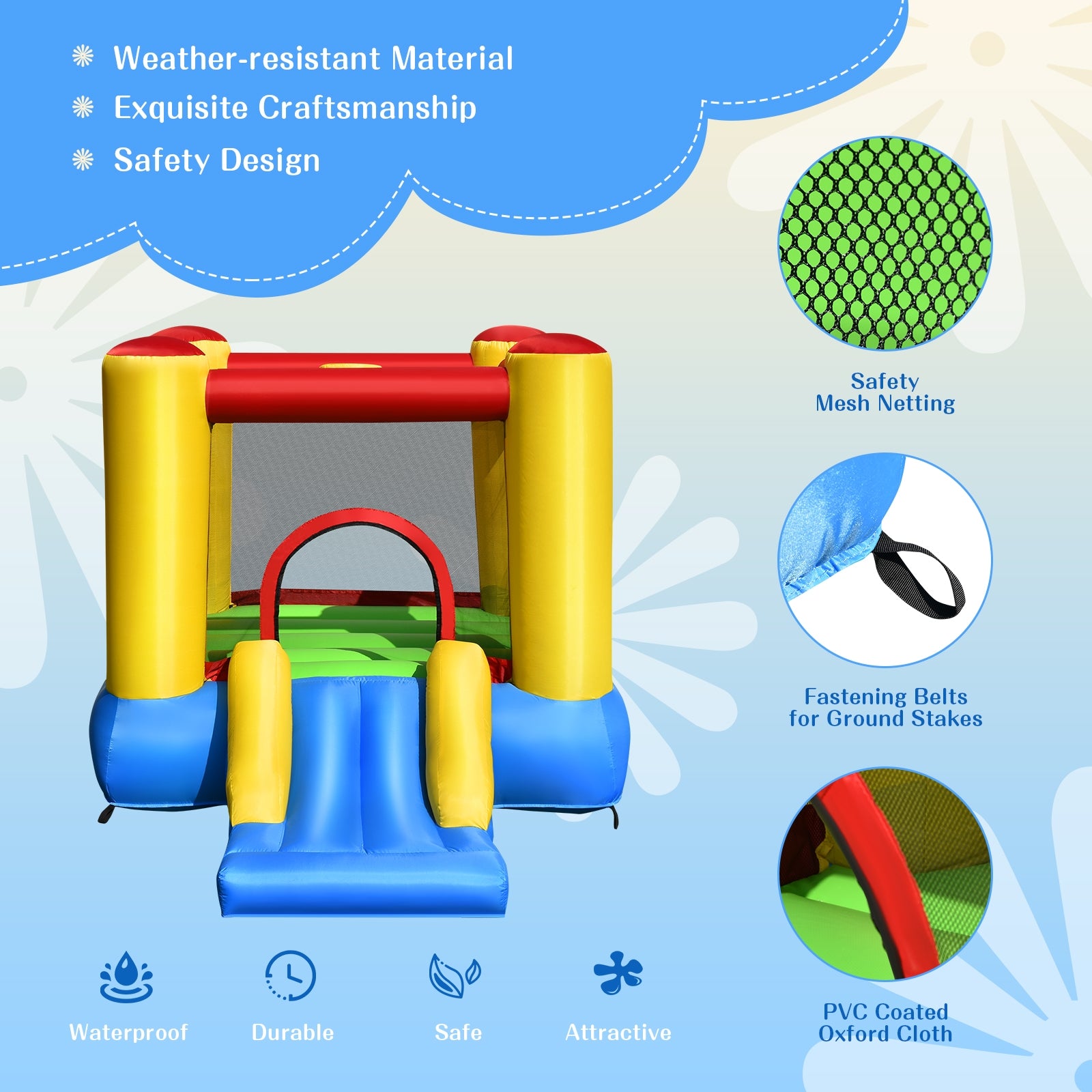 Kids Inflatable Jumping Bounce House without Blower