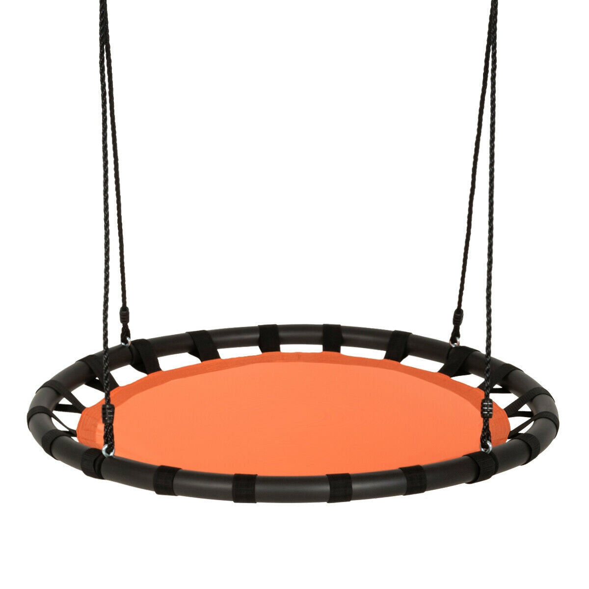 40" Kids Play Multi-Color Flying Saucer Tree Swing Set with Adjustable Heights-Orange