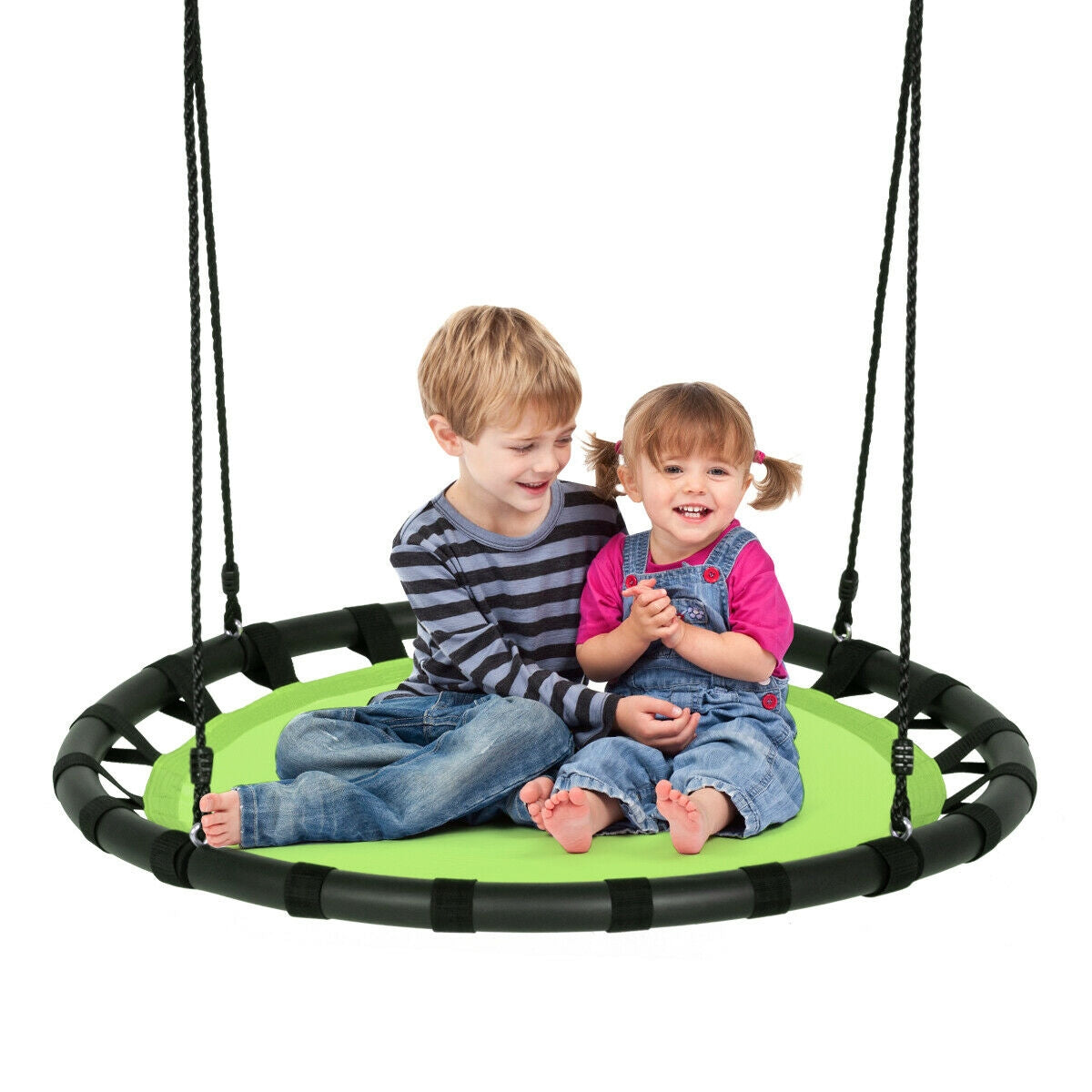 40" Flying Saucer Round Swing Kids Play Set-Green