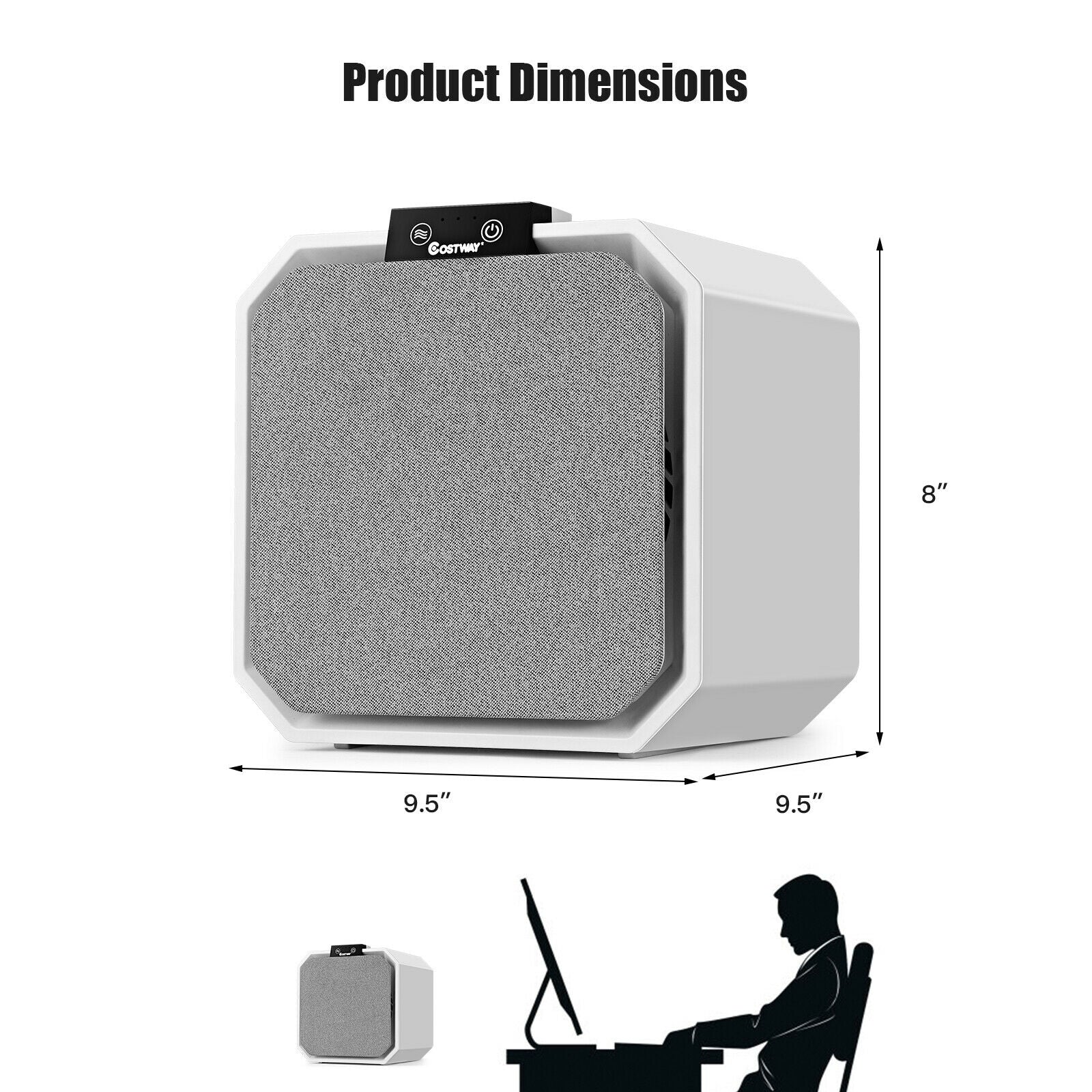 Desktop HEPA Air Purifier Home Air Cleaner with 2-in-1 Composite HEPA Filter