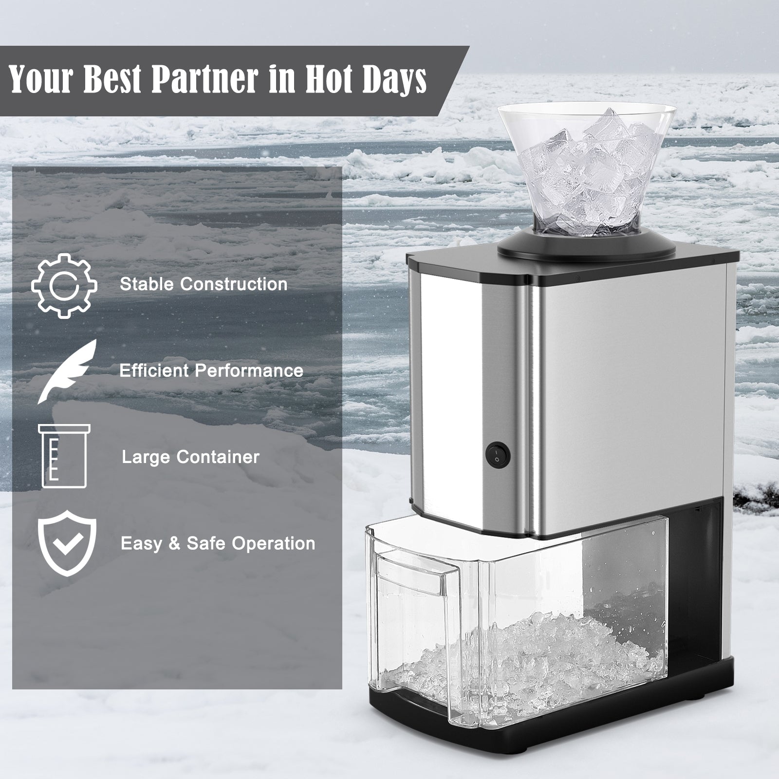 Electric Stainless Steel Professional Ice Crusher