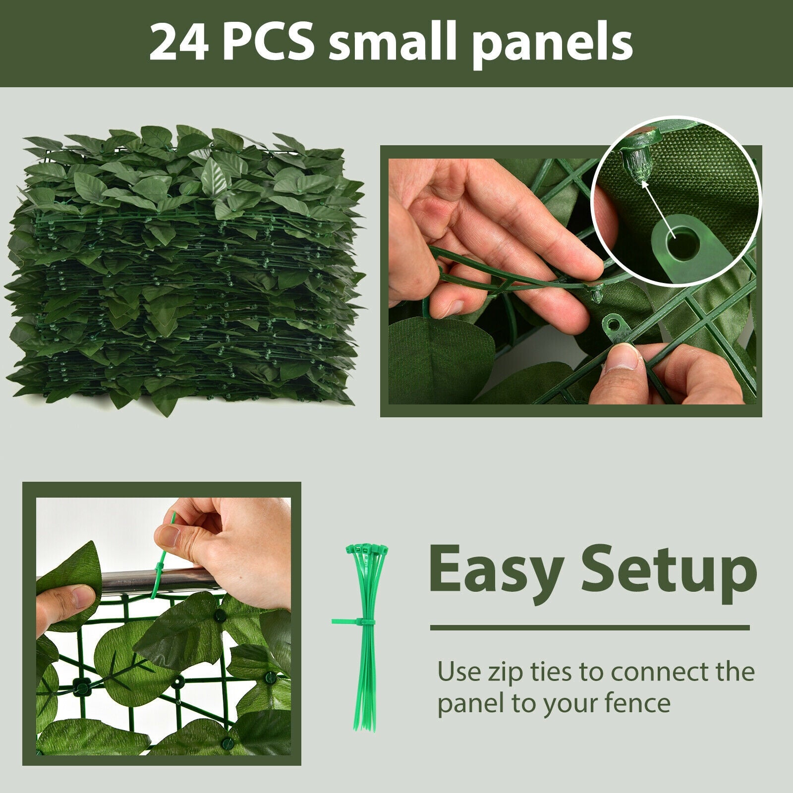 118 x 39 Inch Artificial Ivy Privacy Fence Screen