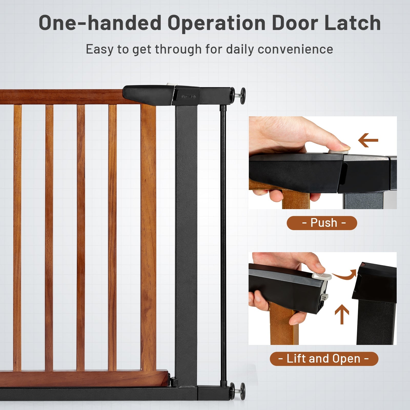 Extendable Safety Gate for Baby and Pet-Brown