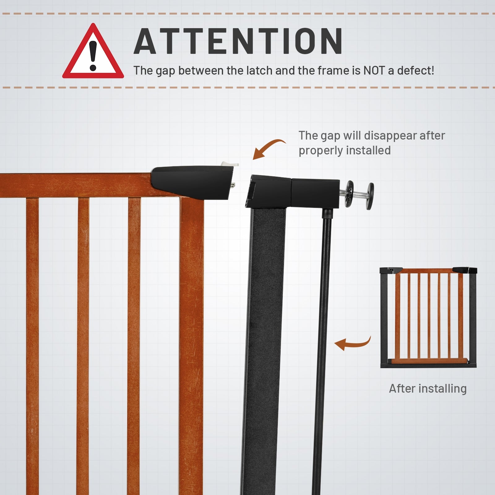 Extendable Safety Gate for Baby and Pet-Brown