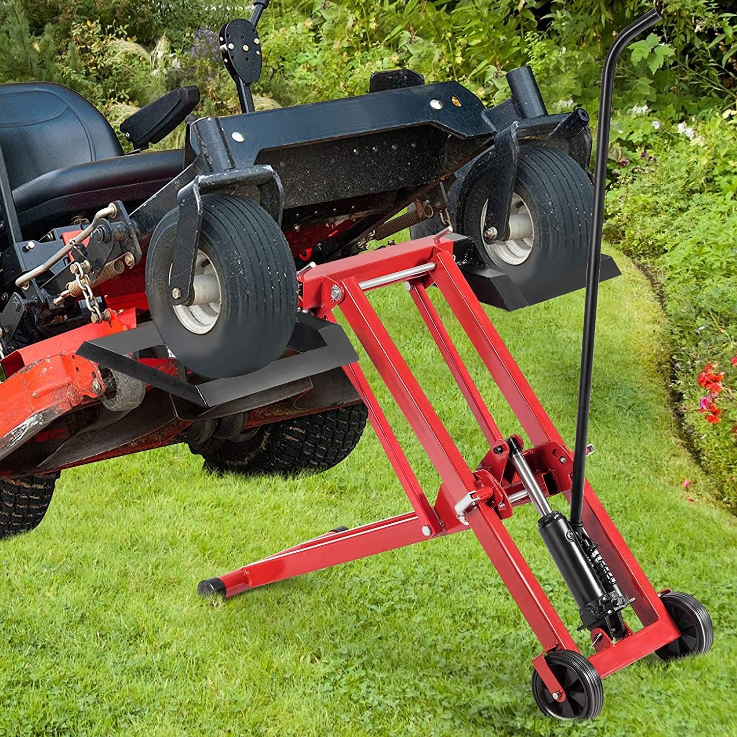 Hydraulic Lawnmower Lift Jack for Tractors and Zero Turn Riding Lawn Mowers 