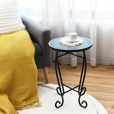 Folding Mosaic Side Table for Living Room 