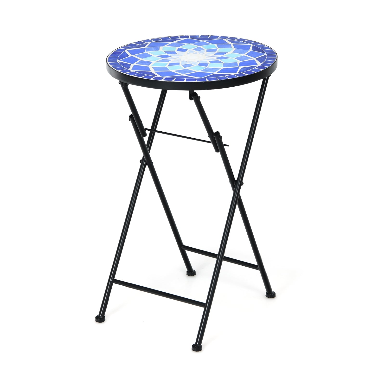 Folding Mosaic Side Table Accent Table