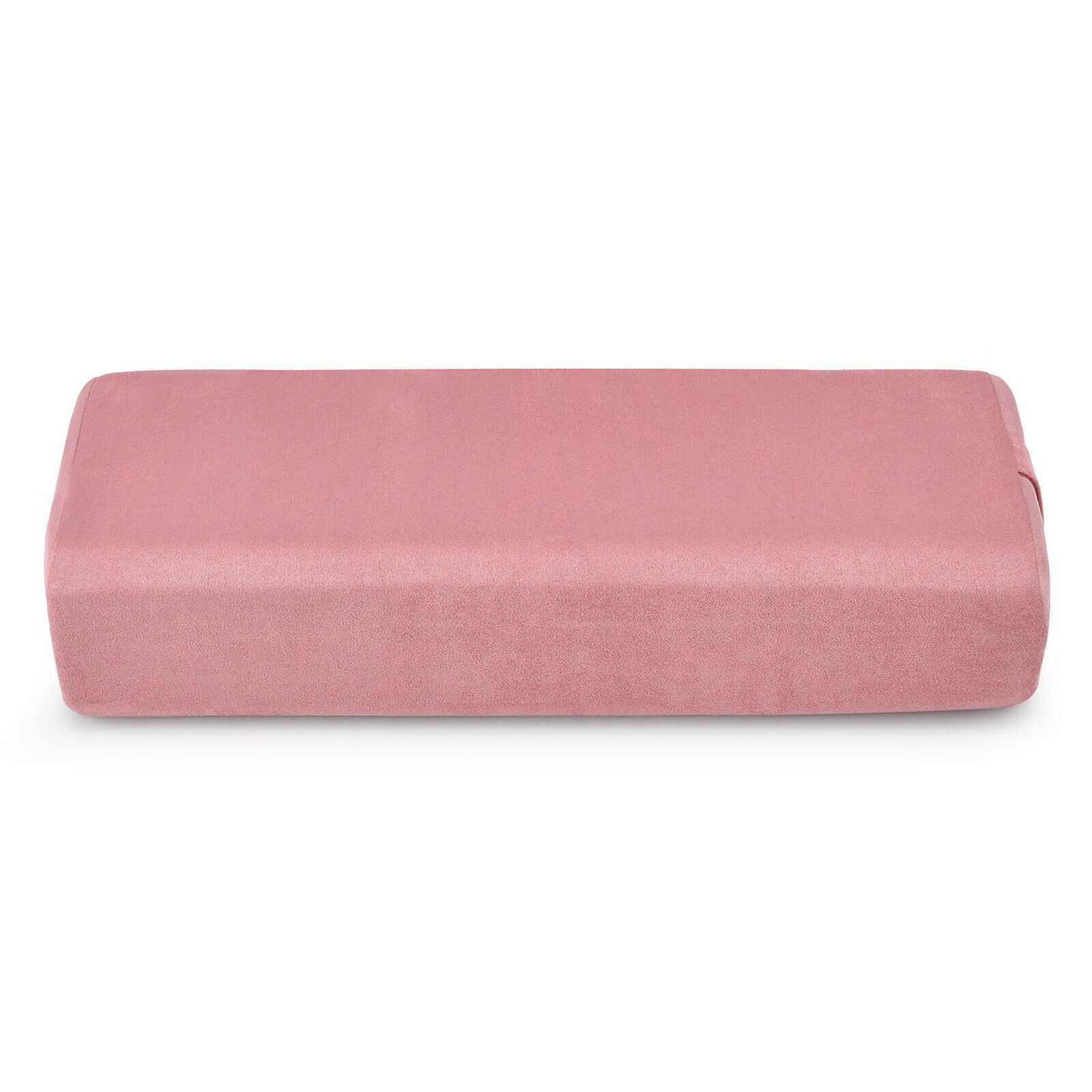 Yoga Bolster Pillow with Washable Cover and Carry Handle-Pink 