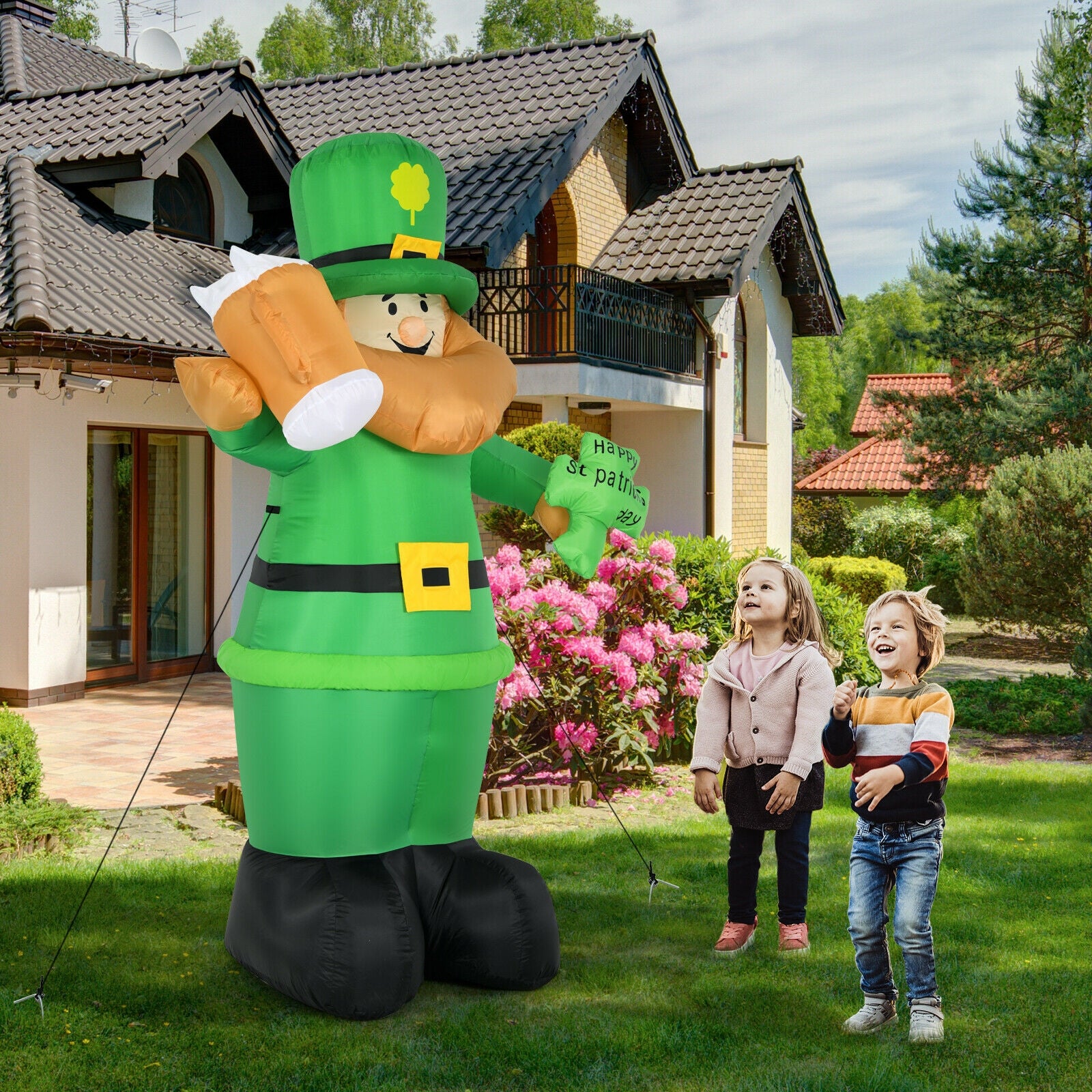 Patrick’s Day Inflatable Leprechaun for for Yard and Lawn-8 ft 