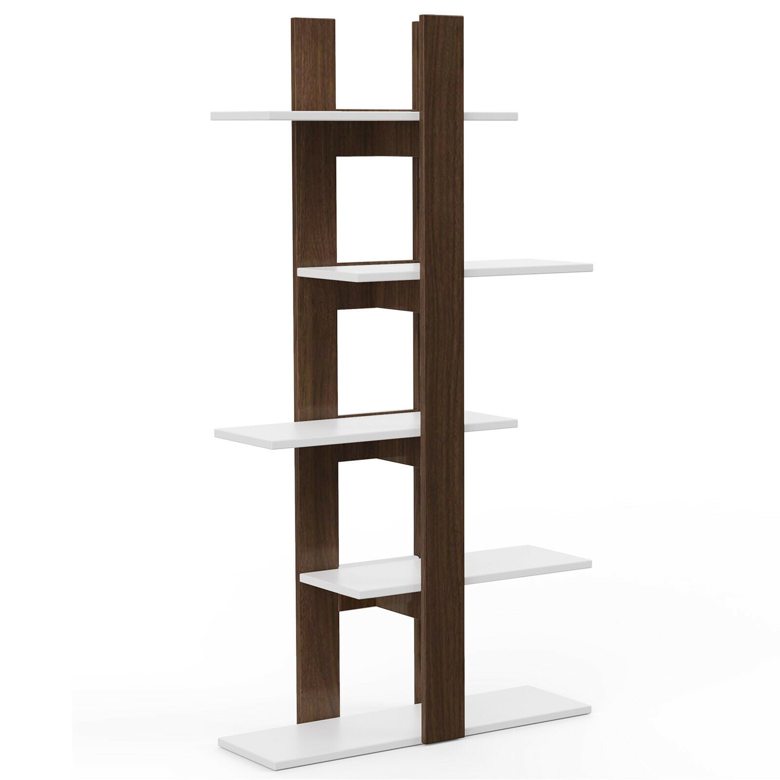 5-Tier Freestanding Bookshelf with Anti-Toppling Device