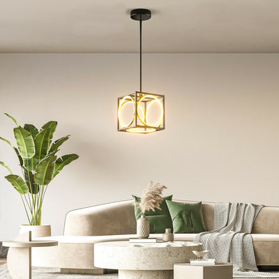 Modern LED Pendant Light with 42 Inches Adjustable Suspender-Black 