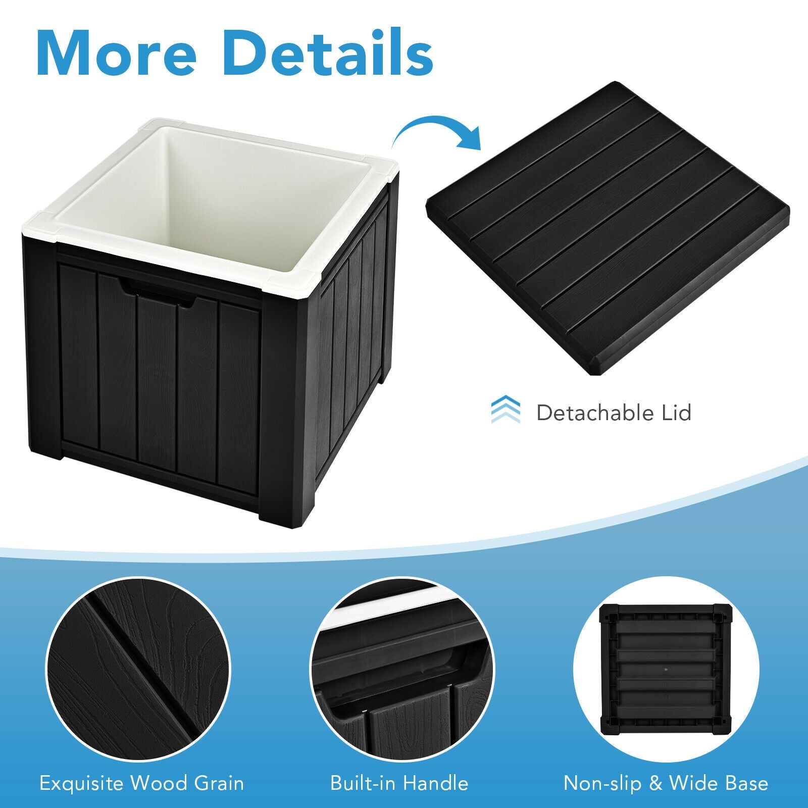 10 Gallon Storage Cooler for Picnic and Outdoor Activities-Black