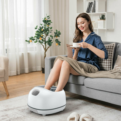 Steam Foot Spa Massager With 3 Heating Levels and Timers-White 